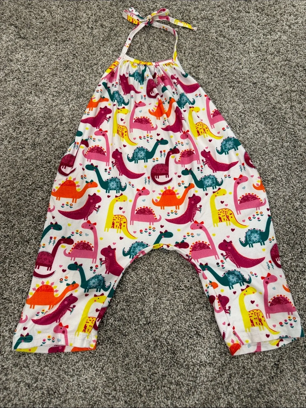 2 - Girls' Navy Patriotic and Dino Print Halter Romper